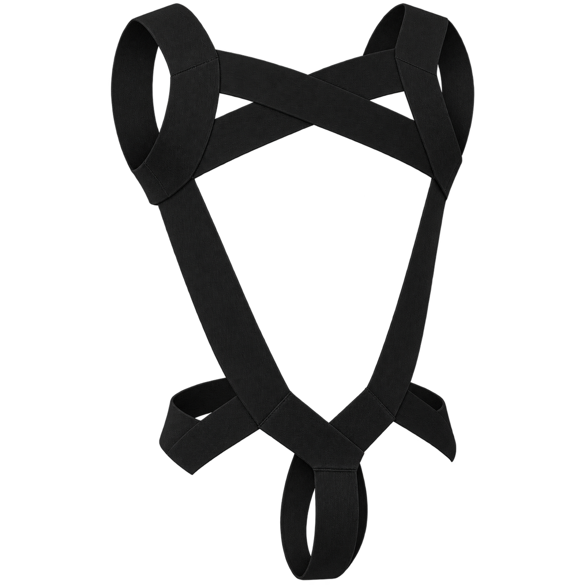 Black strappy harness bodysuit gift in XL