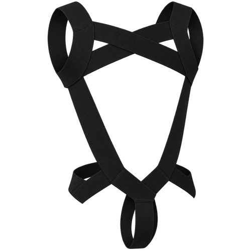 Black strappy harness bodysuit gift in XL