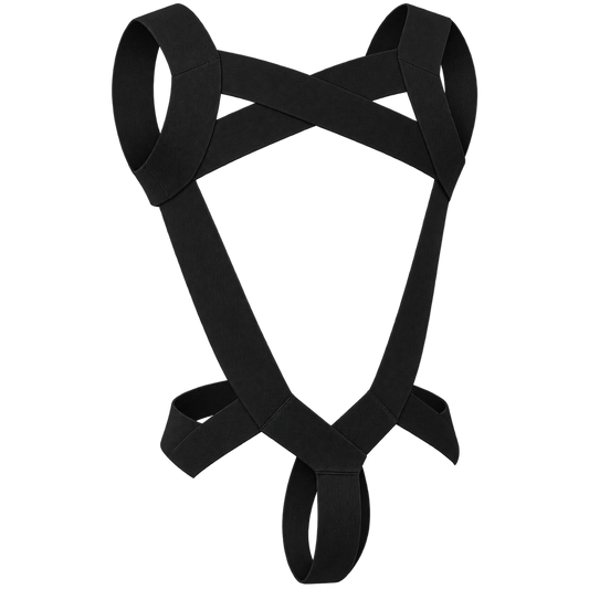 Black strappy harness bodysuit gift in XL