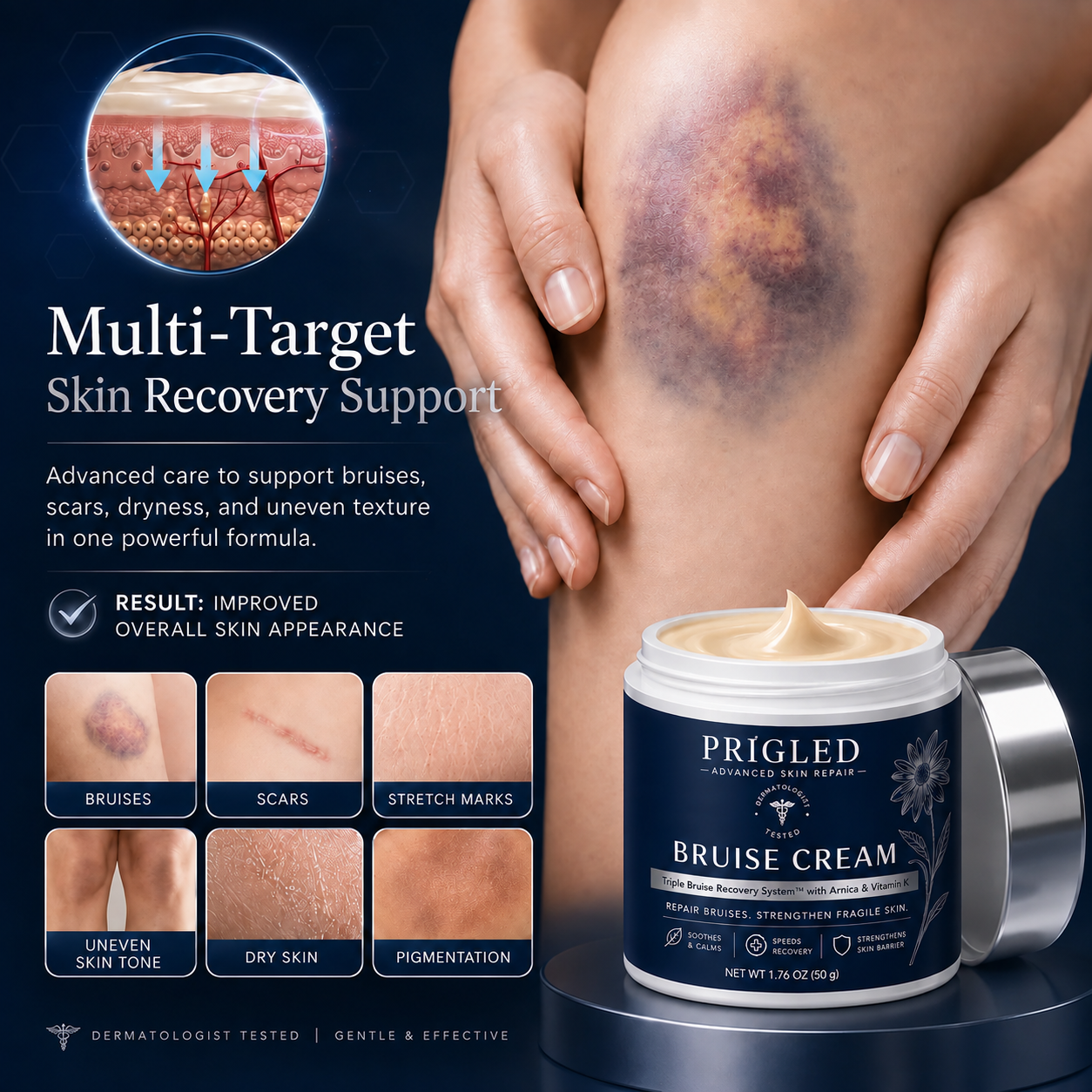 Mature woman caring for arm skin